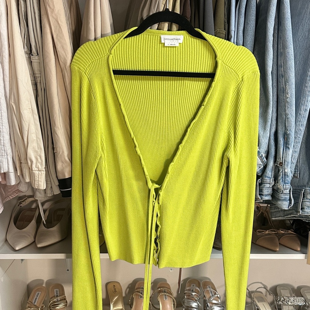 Lovers + Friends Lime Green Cardigan